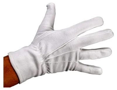 Produktbild von Baumwollhandschuhe in Weiß mit Druckknopf
