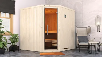 Produktbild von weka Elementsauna Varberg 3 GT Trend inkl. 7,5 kW BioS-Ofenset x B x T x H  x 194 x 194 x 199