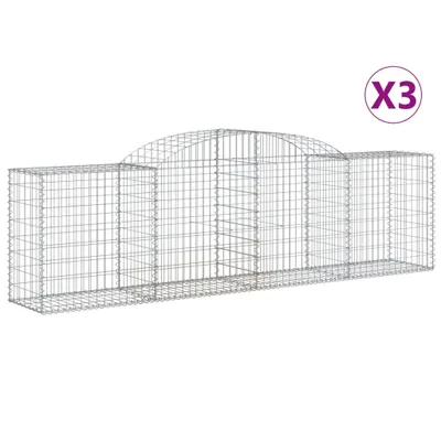 Immagine prodotto di vidaXL Gabbioni ad arco alto 3 pezzi 300x50x80/100 cm Ferro zincato