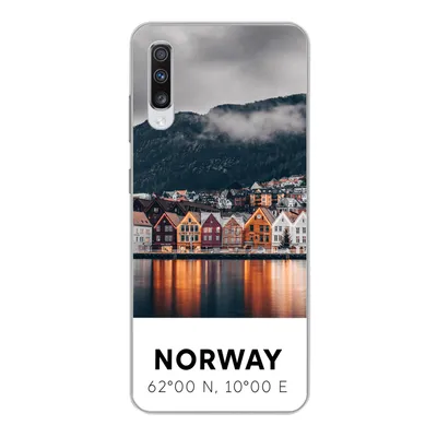 Produktbild von MuchoWow® Handyhülle Schutzhülle Hülle für Samsung Galaxy A70 Norwegen - Skandinavien - Bergen - Winter Silikon Softcase Handy Hülle - Schutzhaube