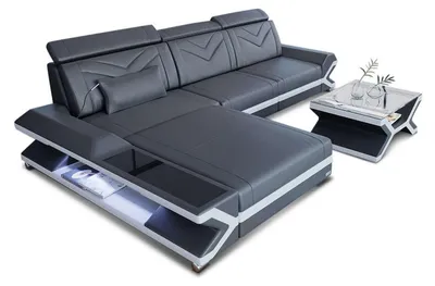 Produktbild von Mini Ecksofa Napoli L-Form aus Leder