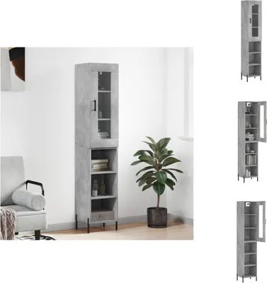Produktbild von vidaXL Highboard Betongrau 34,5x34x180 cm Holzwerkstoff -  Sideboards