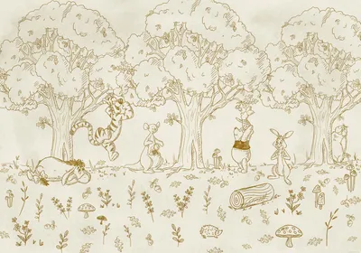 Zdjęcie produktu dla Disney fototapeta Winnie the Pooh beżowym - 612792 - 4 x 2,50 m
