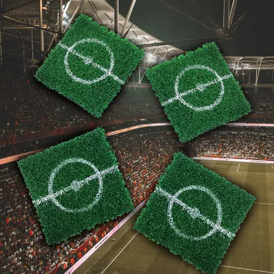 Image de Mad Monkey - Fußball Untersetzer aus Kunstrasen (4er Set)