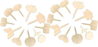 Produktbild von PolkaHome® 20er Set Holz-Etiketten für Pflanzen, Pflanzenschilder zum Beschreiben, Gartenstecker für Setzlinge & Stecklinge,