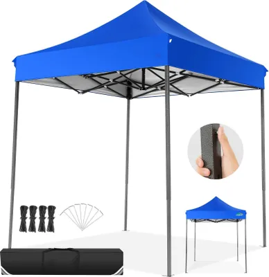 Produktbild von Pop-Up-Pavillon, UV-Schutz, schnelle Einrichtung, Blau, 2X2M