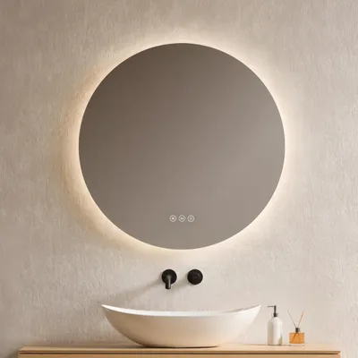 Produktbild von EMKE LED Badspiegel Rund 80 cm mit beschlagfrei Badezimmerspiegel 3 Lichtfarbe Badspiegel dimmbar LED Spiegel mit Touchschalter