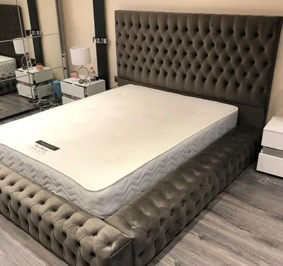 Zdjęcie produktu dla Łóżko tekstylne Chesterfield Łóżka do sypialni Podwójna tapicerka 140/160/180/200 cm