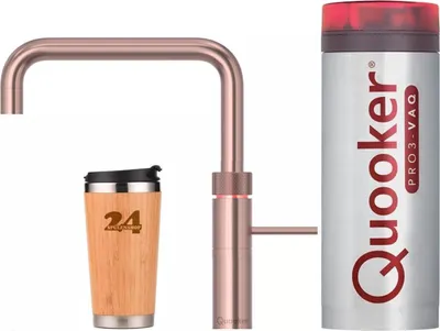 Produktbild von »QUOOKER FUSION Square VAQ PRO3 Kupfer Rose' PVD & 100°C Armatur (3FSRCO)«  Spültischmischer mit 100°C Kochendwasserfunktion