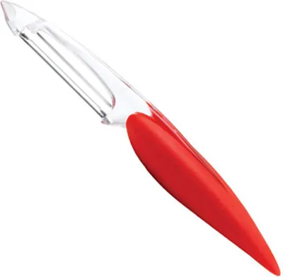 Obrázok produktu pre Mastrad Škrabka na zeleninu tenká, krájač na zeleninu, kuchynský krájač, škrabka, santoprén, červená, F20515