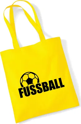 Produktbild von Huuraa Jutebeutel Fussball Ball 10 Liter Yellow Baumwolle Tasche Geschenkidee