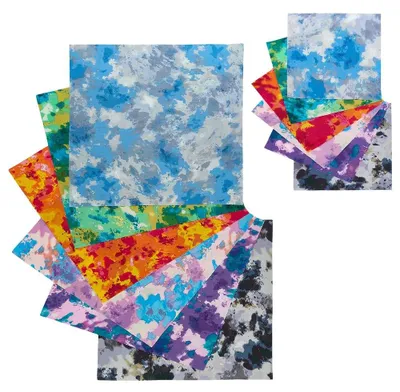 Obrázok produktu pre Solidchoice – Súprava 12 bavlnených látkových štvorcov vhodných na patchwork a šitie, rozmer 24 cm a 48 cm