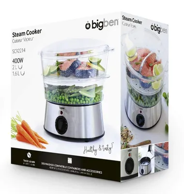 Dampfgarer 3,6 l, 400 W, 2 Garschalen, Timer 60 Min., Warmhaltefunktion