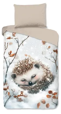 Productafbeelding van Good Morning Kinderdekbedovertrek "Jussi" - Grijs - (140x200 cm) - 100% Katoen