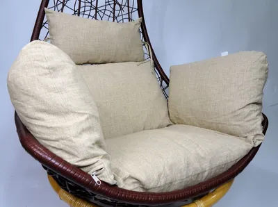 Produktbild von Rattani - Polster, Kissen, Auflage für Rattan Hängeschaukel Schaukelstuhl Rattanschaukel Gr. Sitzfläche 60 x 50 cm Loneta beige
