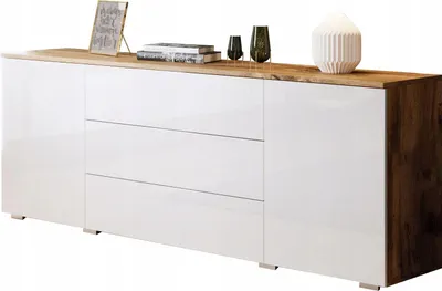 Produktbild von MINIO go for it, Kommode, "PARMA", 150cm, Wotan eiche/Weiss Farbe