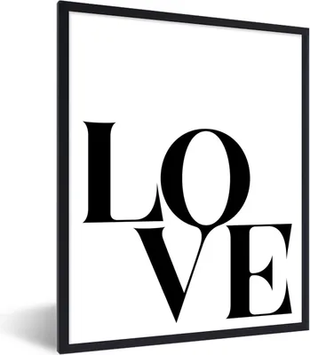 Produktbild von MuchoWow® Gerahmtes Poster Text - Liebe - Zitate 60x80 cm - Poster mit Schwarzem Bilderrahmen Wandposter Rahmen Foto Bilder - Premium - Wanddeko Wohnzimmer