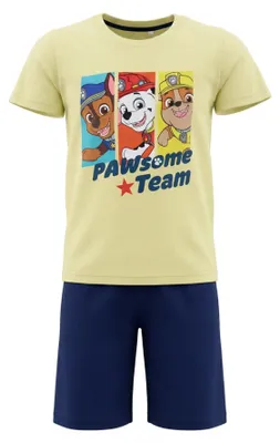 Produktbild von Paw Patrol Kinder Schlafanzug Pyjama kurz Nachtwäsche 98-128 Baumwolle  - Weiss, 98
