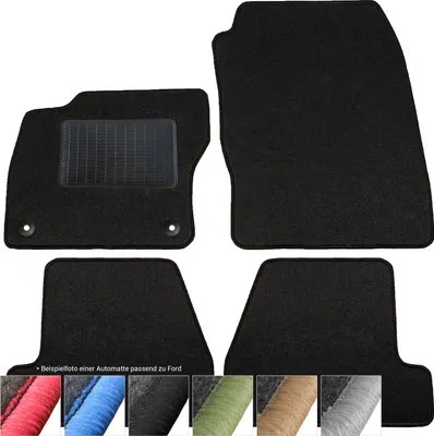 Immagine prodotto di moto-MOLTICO Tappetini Auto Velours Tappetini Auto Nero Set 4 pezzi adatto per Ford Transit Connect 2003-2013 (Nero - cuciture decorative)