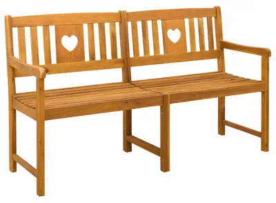 Image de Banc d'extérieur vidaXL Naturel 150 x 55,5 x 90 cm en bois massif d'acacia