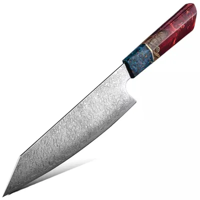 Zdjęcie produktu dla Damasceński nóż kuchenny SA-20090 - Kiritsuke/Czerwony KP20090
