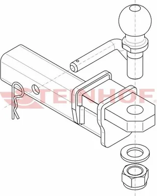 Zdjęcie produktu dla Zespół Kuli - Adapter Do Zaczepów Amerykańskich, D 16,5 Kn, R 3500Kg, S 140 Kg