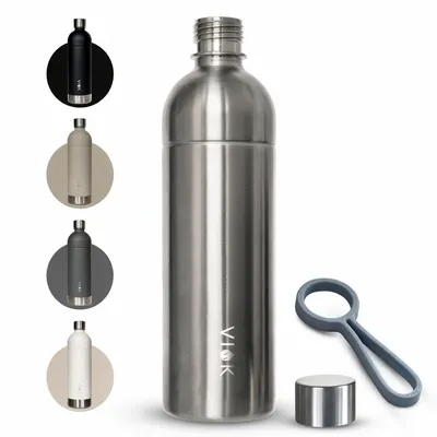 Produktbild von VIOK 1,3 L Edelstahlflasche für Aarke Carbonator 3, Smeg, Brita Wassersprudler (auch Sodapop Cooper & Philips GoZero geeignet) - Silber