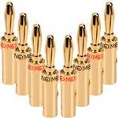 Produktbild von Bananenstecker 4mm schraubbar 8x Stecker vergoldet NEXMEX für Lautsprecherkabel