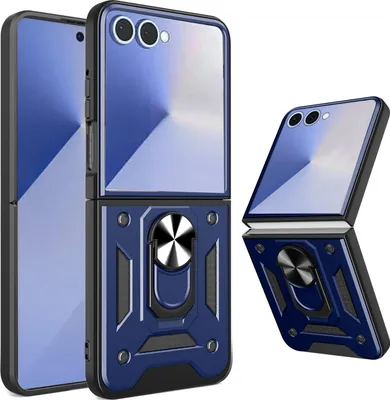 Produktbild von Outdoor Panzer Hülle für Samsung Galaxy Z Flip 7 mit Kameraschutz Ringhalter in Blau