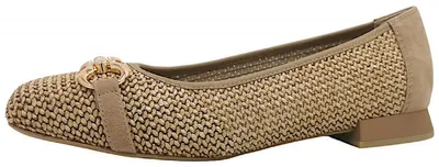 Image de Caprice - Chaussures de ville pour femme, modèle ballerine, couleur beige, pour un usage quotidien