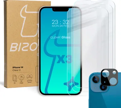 Produktbild von 3x Szkło + szybka na aparat BIZON do iPhone 14