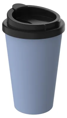 Produktbild von To-Go-Becher kornblume 0,35 Liter doppelwandig mit Trinköffnung und befestigbarem Deckel für Getränkehalter