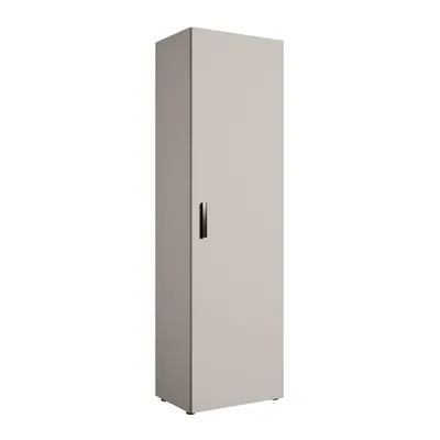 A tall, narrow wardrobe with a single door and a handle, shown against a white background.
