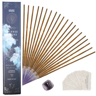 Produktbild von Räucherstäbchen Sternzeichen Wassermann Lavendel Duft Mineral Horoskop Ritual Meditation