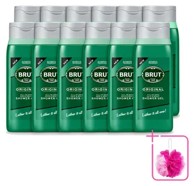 Obrázek produktu pro 12 kusů sprchového gelu Brut All in One pro vlasy a tělo, vůně Original, objem 500 ml - výhodný balení