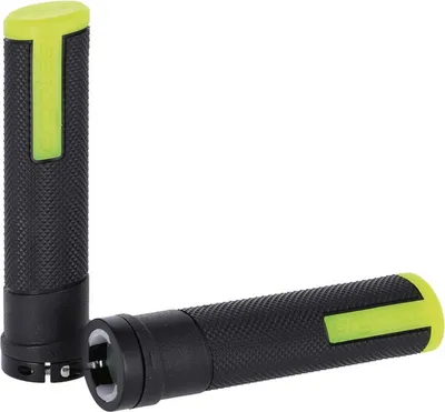 Produktbild von Ergotec MTB-ATB-Griffe Porto schwarz/gelb, 133mm, Ø22, Kraton/Alu