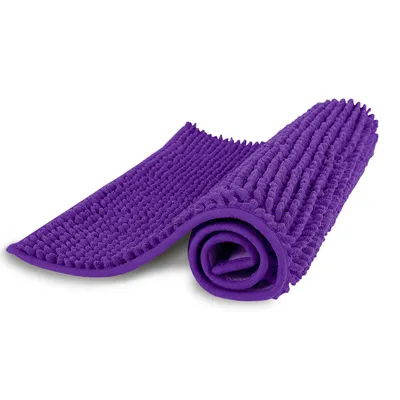 Zdjęcie produktu dla Bestlivings mata łazienkowa szenilowa fioletowa 60x90cm, wysoce chłonny antypoślizgowy dywanik łazienkowy, puszysta mata łazienkowa, miękka mata prysznicowa z wysokim włosiem, WC