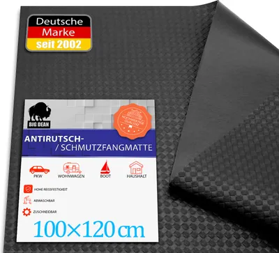 Produktbild von BigDean Antirutschmatte Auto 120x100cm zuschneidbar – rutschfeste Kofferraum Schutzmatte