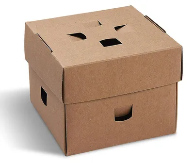 Produktbild von 100x Burgerboxen kraft braun mit Fettbarriere 12x12x10cm