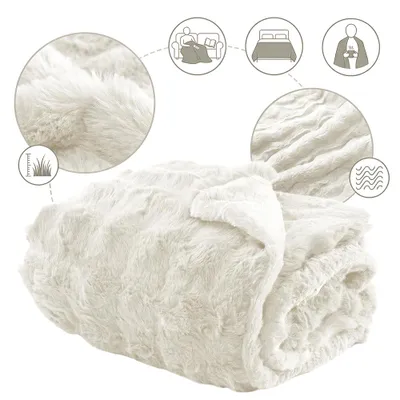 Immagine prodotto di Coperta bianca accogliente coperta divano peluche super morbida coperta soggiorno flanella coperta divano coperta tiro coperta coperta divano coperta per letto divano camera da letto ufficio 160x200cm