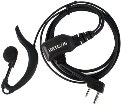 Immagine prodotto di Retevis R111 Cuffia radiofonica a forma di G Volume regolabile Cuffia radiofonica compatibile con RT24 RT21 RT22 RT27 H777 BF-888S BF-88E UV-5R Kenwood (1 pezzo)