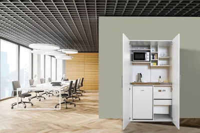 Produktbild von Küche Büroküche Miniküche Singleküche Weiß Peter 104 cm Respekta