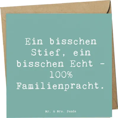 Produktbild von Mr. & Mrs. Panda Klappkarte Spruch Liebe Stiefenkel - Meeresbrise - Geschenk, anlasskarte, Großeltern, doppelkarte, Verwandte, Geburtstage, Patchworkfamilie, Grußkarte