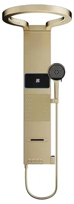 Produktbild von Duschpaneelsystem, multifunktionale Wasserabgabemodi, LED-Temperaturanzeige, Gold