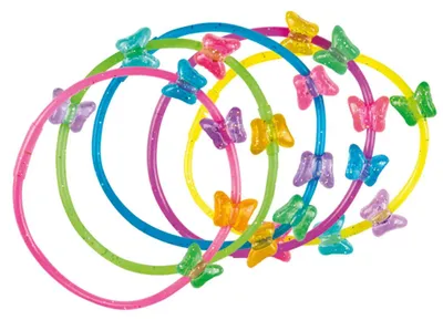 Productafbeelding van Vlinderarmbandjes, 5 stuks, in verschillende kleuren - One size