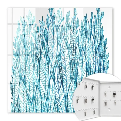 Produktbild von Metall Schlüsselkasten 30 x 30 cm - weißer Schlüsselschrank zur Wandmontage - wandhängende Schlüsselbox mit Tür - nach links öffnend - Schlüsselaufbewahrung für Flur - Büro - Arbeitszimmer - Werkstatt - Garage - Laubige Eleganz