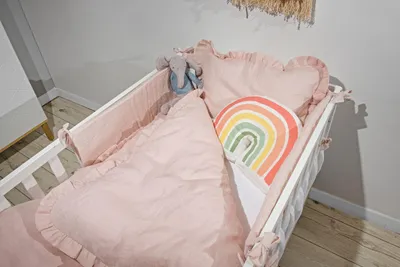Obrázok produktu pre Ľanové obliečky do postieľky DUSTY PINK, veľ. M