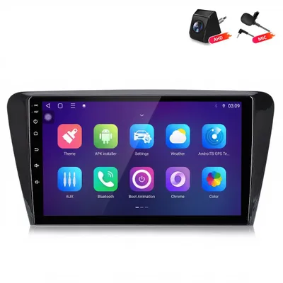 Image de Autoradio Android de 10 pouces pour SKODA Octavia III (3, 5E) de 2013 à 2018, avec CarPlay et Android Auto sans fil, processeur 8 cœurs, 6 Go de RAM et 128 Go de stockage, DSP, 4G LTE, GPS et caméra de recul, microphone