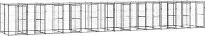 Productafbeelding van Hondenkennel met dak 29,04 m² staal