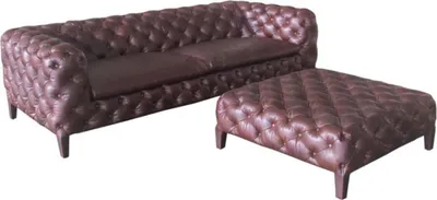 Obrázek produktu pro Chesterfield, designová pohovka, čalounění z kůže, 3 místná, sedací souprava